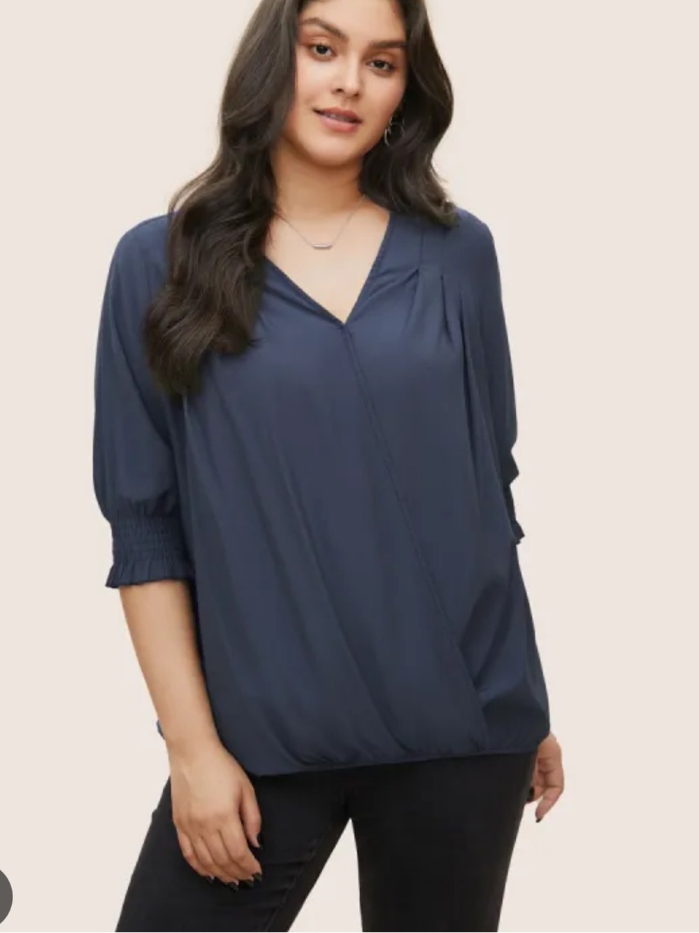 NWT BloomChic Plus Size XL Wrap Hem Shirt Casual Long Sleeve us14-16